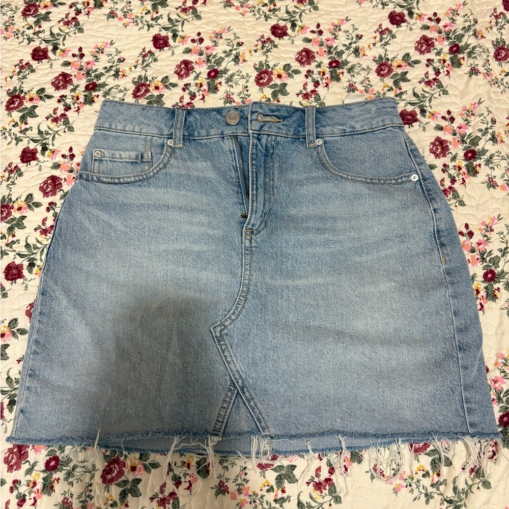 Garage Light Blue Denim Mini Skirt